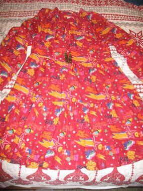 Briton Court Cosmic Outer Space print Bohemian Boho MIDI tiered Dress Size S/M